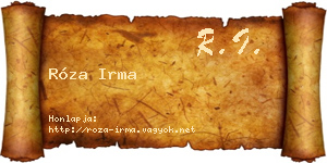 Róza Irma névjegykártya